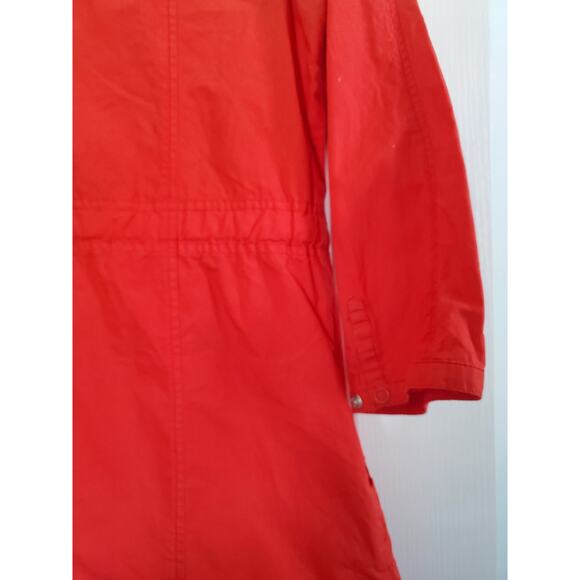 BB Dakota Lightweight Orange-Red Cotton Belted Pockets Jacket Dress, Size Large - Picture 13 of 15